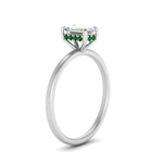 Load image into Gallery viewer, Emerald Cut Thin Setting Hidden Halo Diamond Ring

