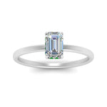 Load image into Gallery viewer, Emerald Cut Thin Setting Hidden Halo Diamond Ring
