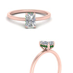 Load image into Gallery viewer, Radiant Cut Thin Setting Hidden Halo Diamond Ring
