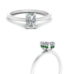 Load image into Gallery viewer, Radiant Cut Thin Setting Hidden Halo Diamond Ring
