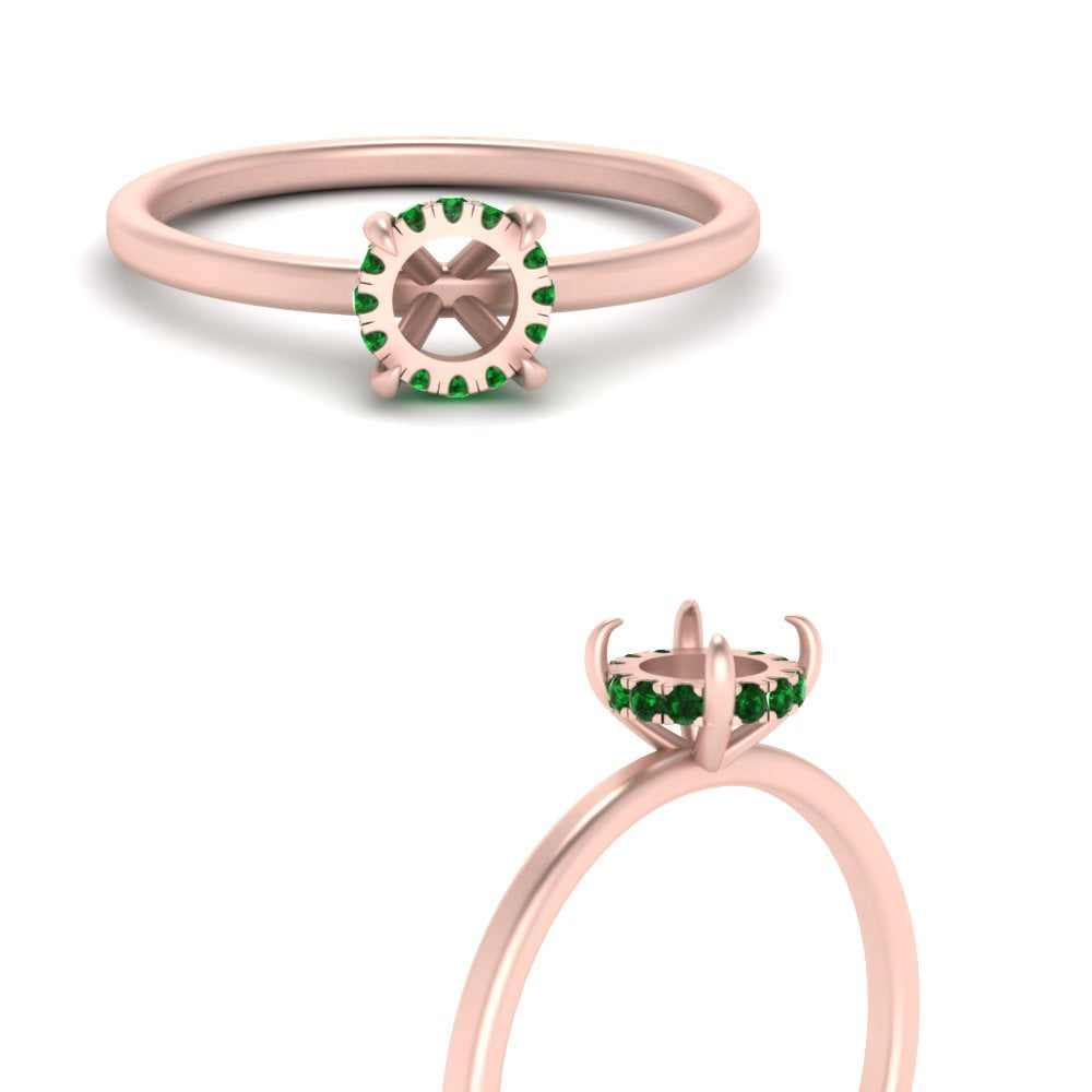 Semi Mount Thin Setting Hidden Halo Ring