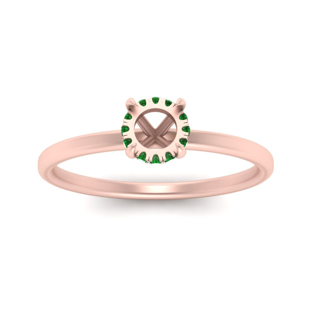 Semi Mount Thin Setting Hidden Halo Ring