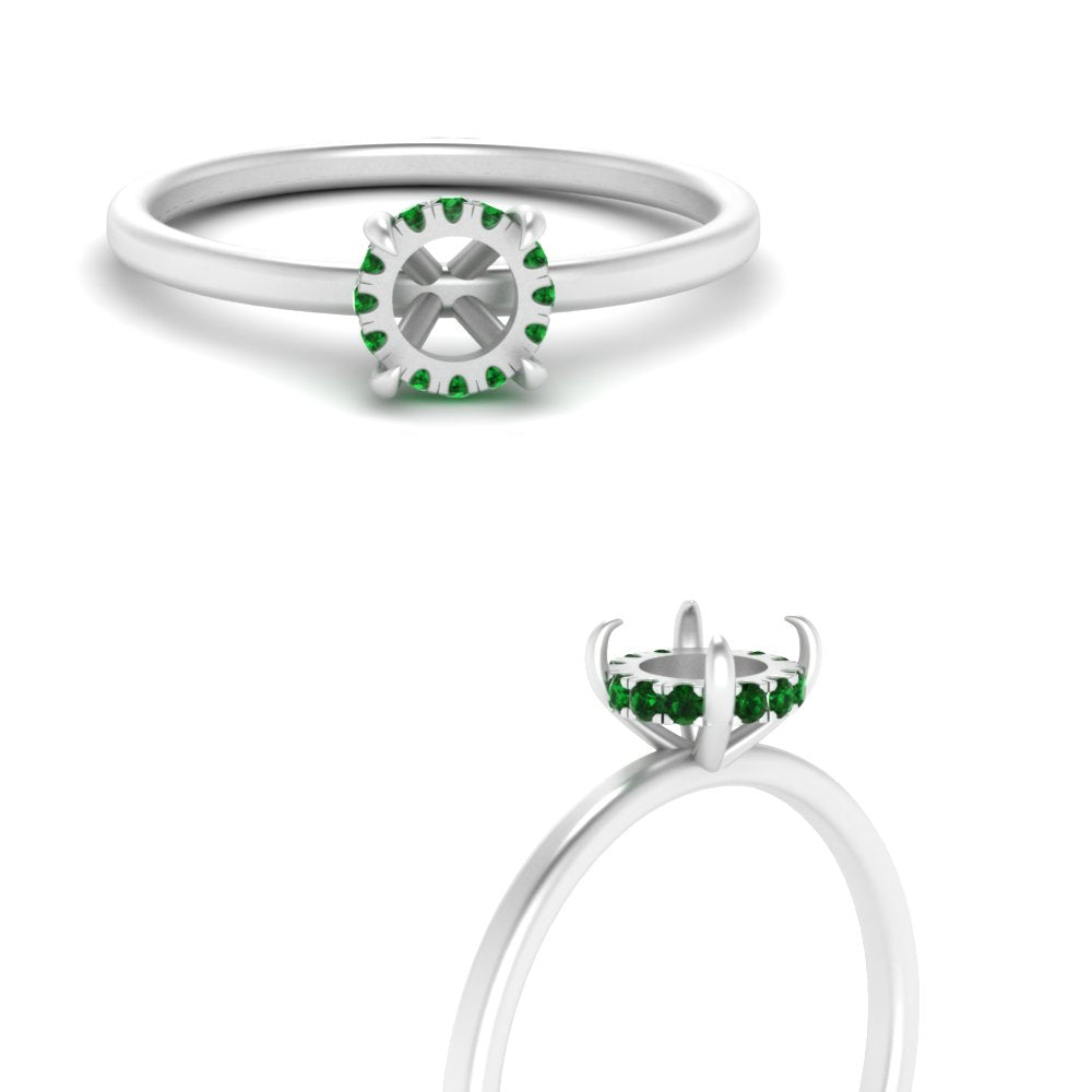 Semi Mount Thin Setting Hidden Halo Ring