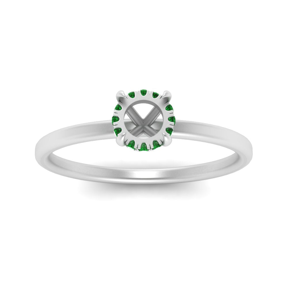 Semi Mount Thin Setting Hidden Halo Ring