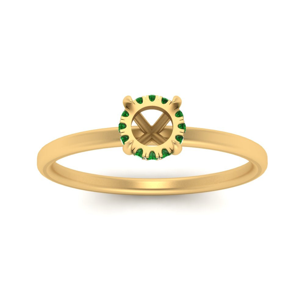 Semi Mount Thin Setting Hidden Halo Ring