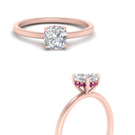 Load image into Gallery viewer, Cushion Cut Thin Setting Hidden Halo Diamond Ring

