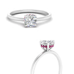 Load image into Gallery viewer, Cushion Cut Thin Setting Hidden Halo Diamond Ring
