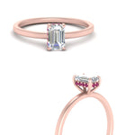 Load image into Gallery viewer, Emerald Cut Thin Setting Hidden Halo Diamond Ring

