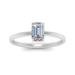 Load image into Gallery viewer, Emerald Cut Thin Setting Hidden Halo Ring
