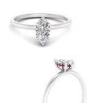 Load image into Gallery viewer, Marquise Cut Thin Setting Hidden Halo Ring
