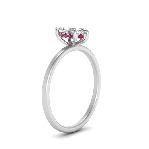 Marquise Cut Thin Setting Hidden Halo Diamond Ring