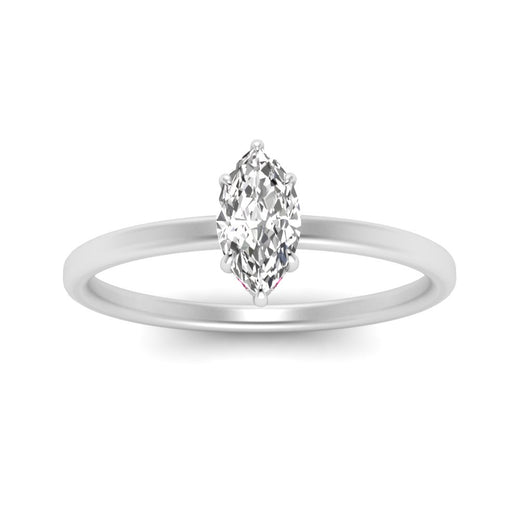 Marquise Cut Thin Setting Hidden Halo Diamond Ring