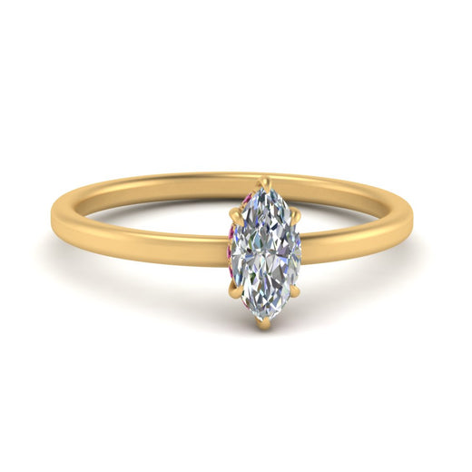 Marquise Cut Thin Setting Hidden Halo Diamond Ring