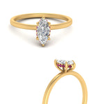Load image into Gallery viewer, Marquise Cut Thin Setting Hidden Halo Diamond Ring
