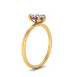 Load image into Gallery viewer, Marquise Cut Thin Setting Hidden Halo Diamond Ring
