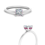 Load image into Gallery viewer, Princess Cut Thin Setting Hidden Halo Diamond Ring
