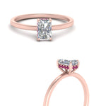 Load image into Gallery viewer, Radiant Cut Thin Setting Hidden Halo Diamond Ring

