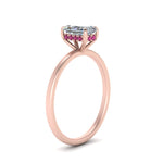 Load image into Gallery viewer, Radiant Cut Thin Setting Hidden Halo Diamond Ring

