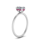 Load image into Gallery viewer, Radiant Cut Thin Setting Hidden Halo Diamond Ring
