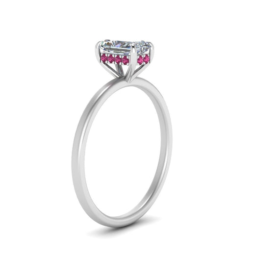 Radiant Cut Lab Grown Hidden Halo Engagement Ring