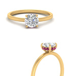 Load image into Gallery viewer, Round Cut Thin Setting Hidden Halo Ring
