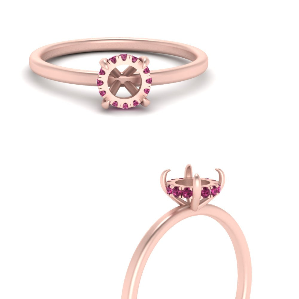 Semi Mount Thin Setting Hidden Halo Ring