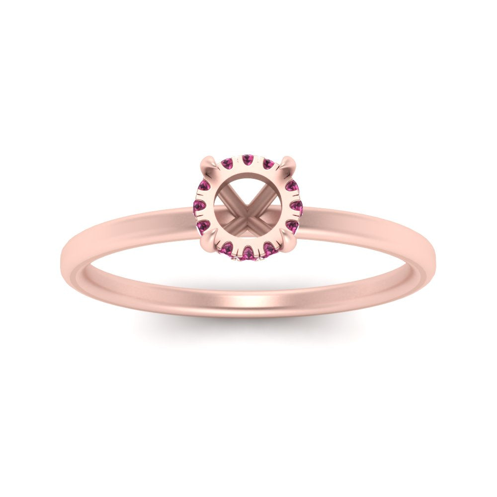 Semi Mount Thin Setting Hidden Halo Ring