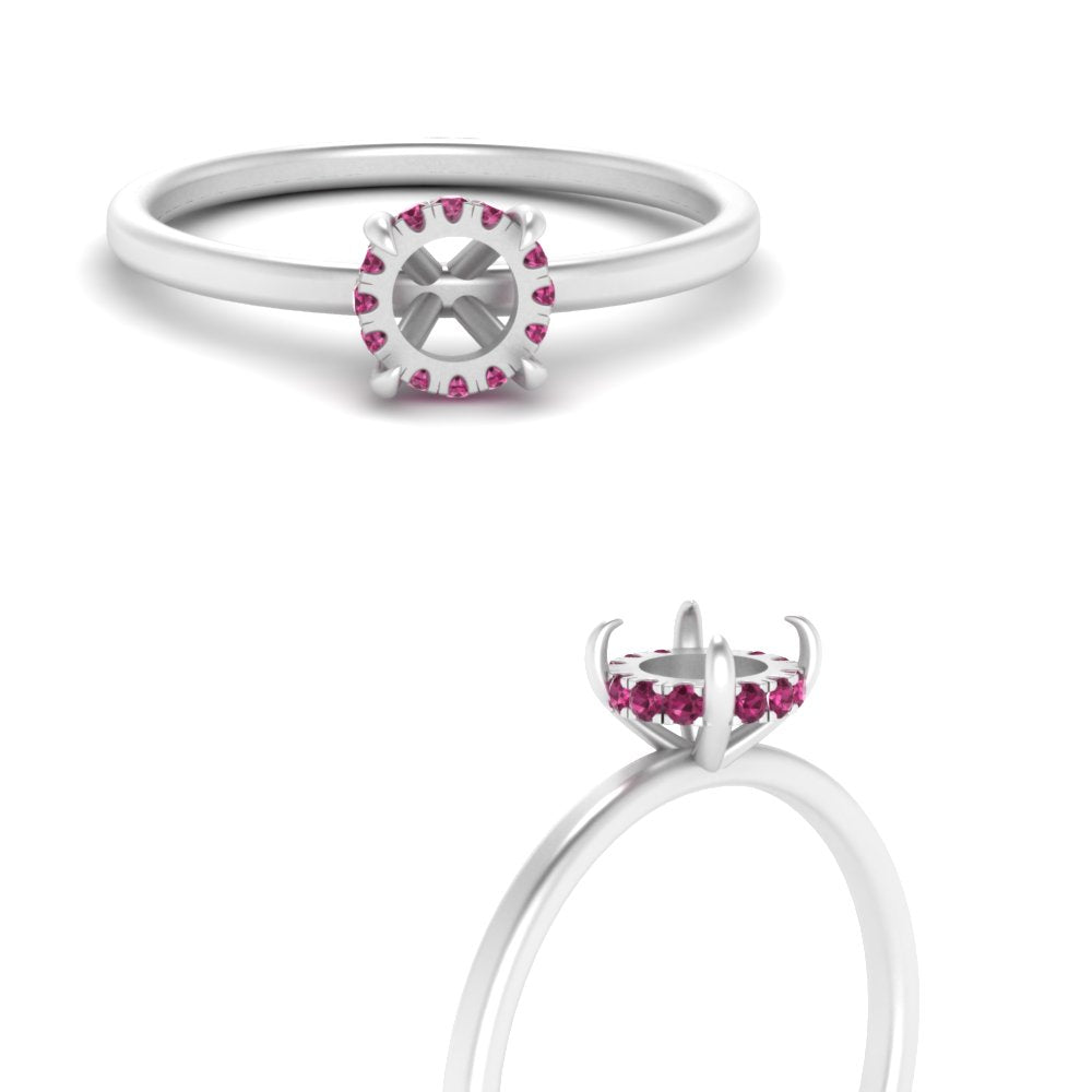 Semi Mount Thin Setting Hidden Halo Ring