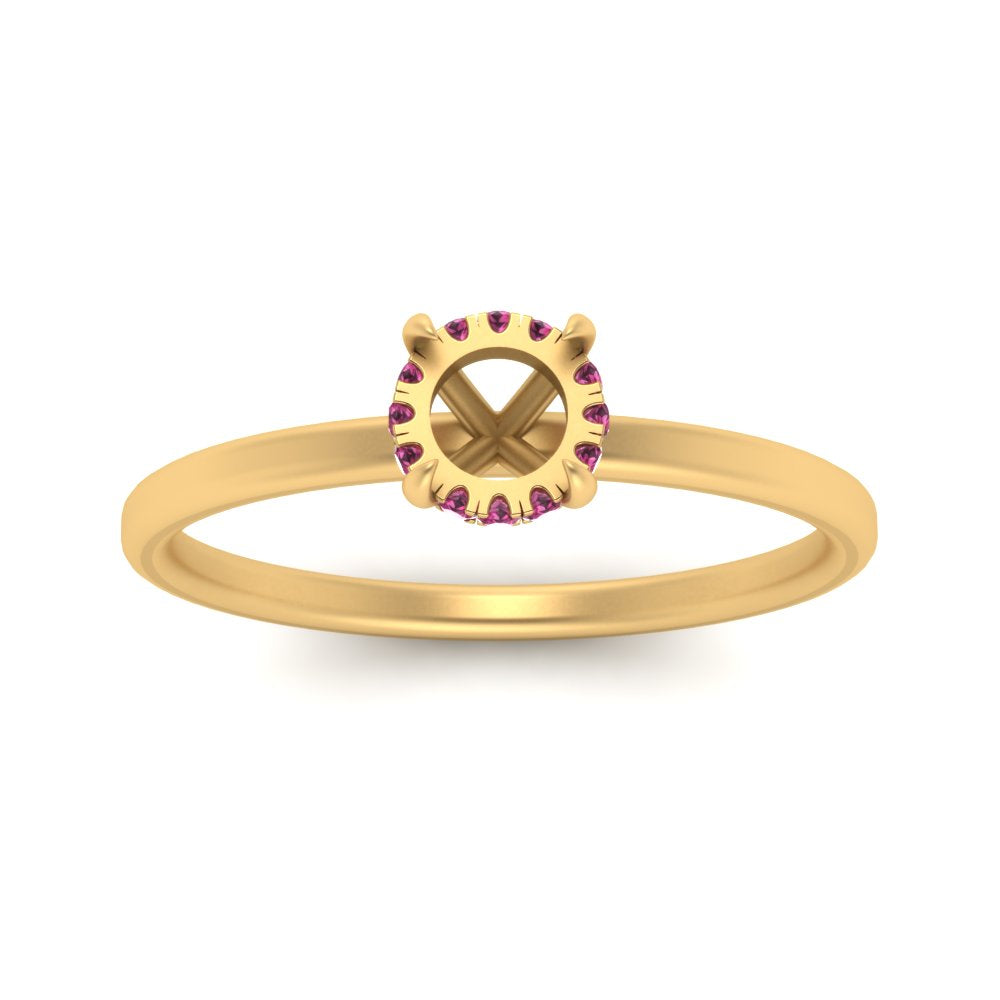 Semi Mount Thin Setting Hidden Halo Ring