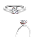 Load image into Gallery viewer, Cushion Cut Thin Setting Hidden Halo Diamond Ring
