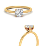 Load image into Gallery viewer, Cushion Cut Thin Setting Hidden Halo Diamond Ring
