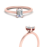 Load image into Gallery viewer, Emerald Cut Thin Setting Hidden Halo Diamond Ring
