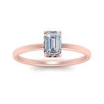 Load image into Gallery viewer, Emerald Cut Thin Setting Hidden Halo Ring
