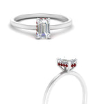 Load image into Gallery viewer, Emerald Cut Thin Setting Hidden Halo Ring
