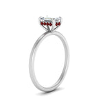 Load image into Gallery viewer, Emerald Cut Thin Setting Hidden Halo Diamond Ring
