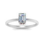 Load image into Gallery viewer, Emerald Cut Thin Setting Hidden Halo Ring
