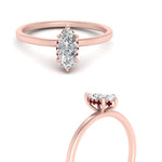 Load image into Gallery viewer, Marquise Cut Thin Setting Hidden Halo Diamond Ring
