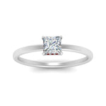 Load image into Gallery viewer, Princess Cut Thin Setting Hidden Halo Diamond Ring
