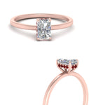 Load image into Gallery viewer, Radiant Cut Thin Setting Hidden Halo Diamond Ring
