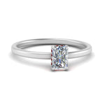 Load image into Gallery viewer, Radiant Cut Thin Setting Hidden Halo Diamond Ring
