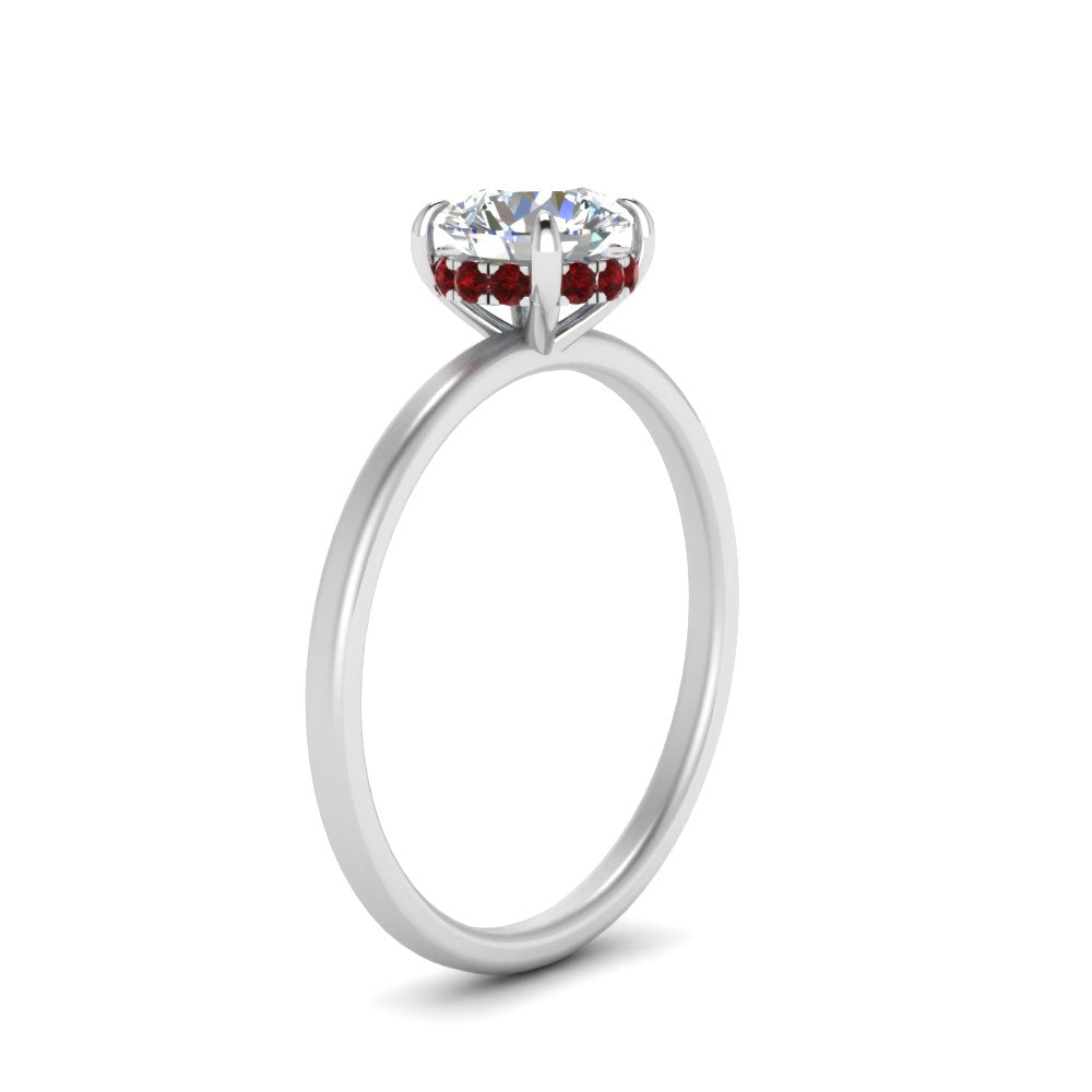 Round Cut Thin Setting Hidden Halo Ring