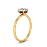 Load image into Gallery viewer, Round Cut Thin Setting Hidden Halo Diamond Ring
