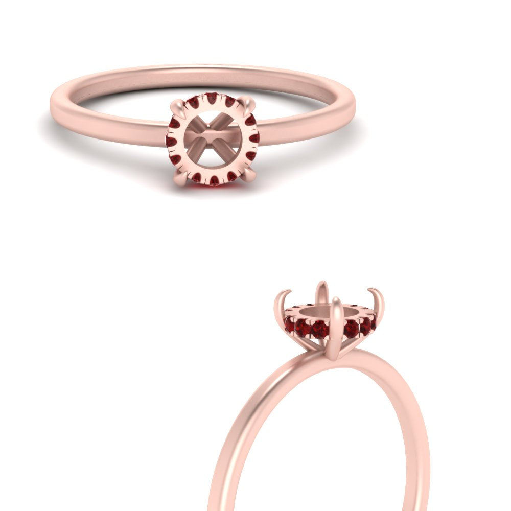 Semi Mount Thin Setting Hidden Halo Ring