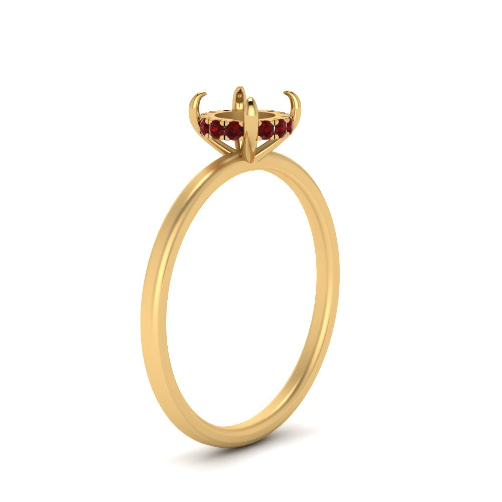 Semi Mount Thin Setting Hidden Halo Ring