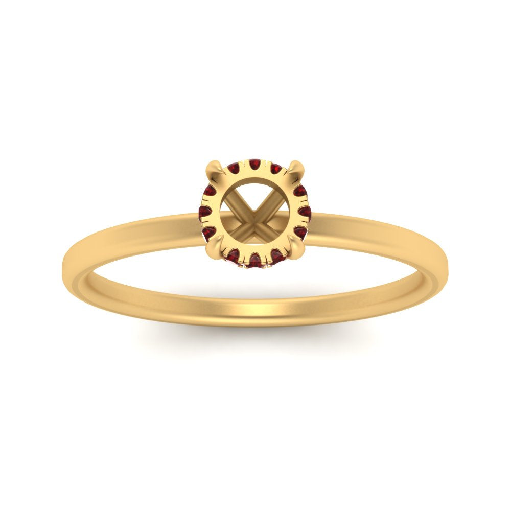 Semi Mount Thin Setting Hidden Halo Ring