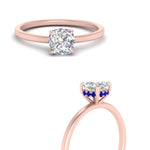 Load image into Gallery viewer, Cushion Cut Thin Setting Hidden Halo Diamond Ring
