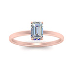 Load image into Gallery viewer, Emerald Cut Thin Setting Hidden Halo Diamond Ring
