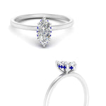 Load image into Gallery viewer, Marquise Cut Thin Setting Hidden Halo Diamond Ring
