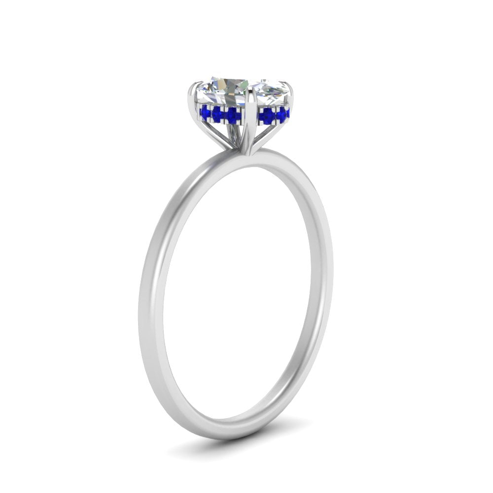 Oval Cut Thin Setting Hidden Halo Ring