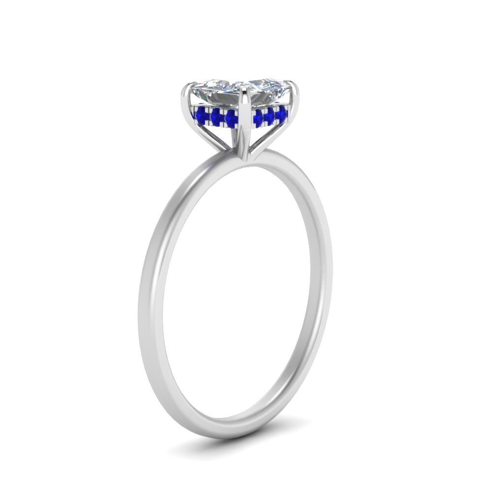 Princess Cut Thin Setting Hidden Halo Ring
